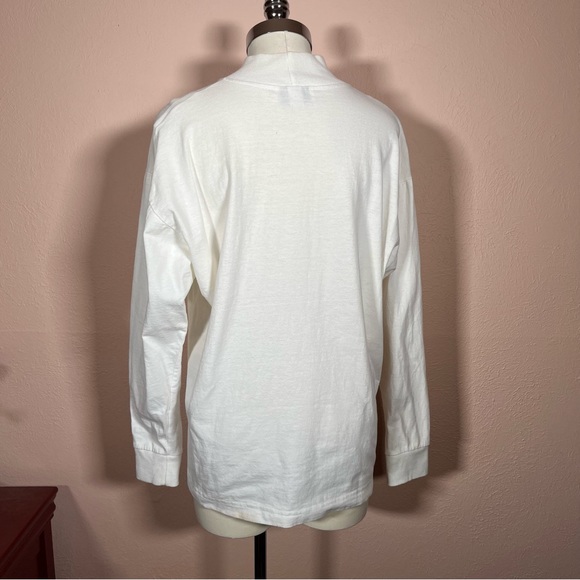 Vintage 1980 Icing Oversized Cream Gold Crown Embellished mock neck sweater - Picture 5 of 17